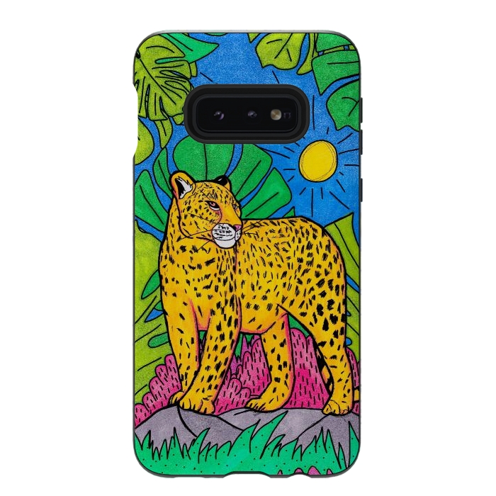 Galaxy S10e StrongFit Jungle leopard by Steve Wade (Swade)