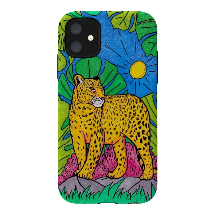 iPhone 11 StrongFit Jungle leopard by Steve Wade (Swade)
