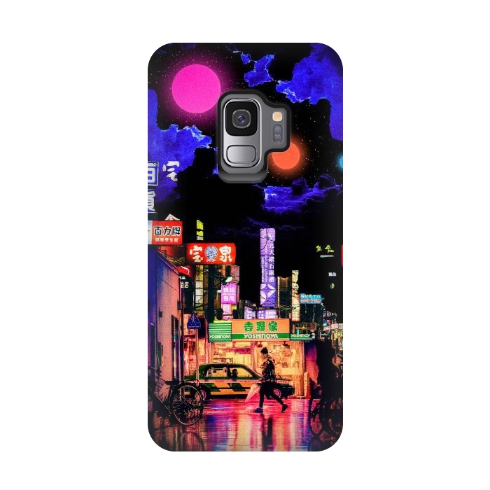 Galaxy S9 StrongFit Neon streets by Steve Wade (Swade)