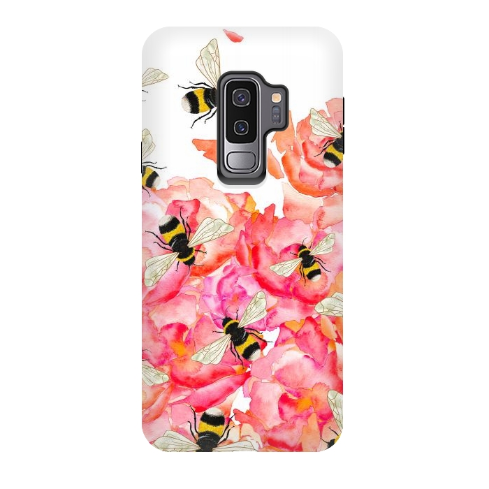 Galaxy S9 plus StrongFit Bee Blossoms by Amaya Brydon