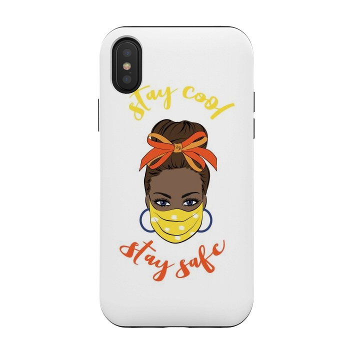iPhone Xs / X StrongFit Stay safe dark skin by Martina