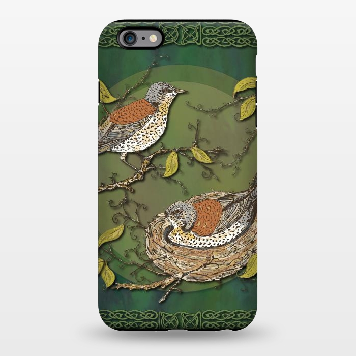 iPhone 6/6s plus StrongFit Nesting Birds Fieldfares by Lotti Brown
