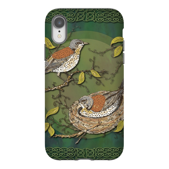 iPhone Xr StrongFit Nesting Birds Fieldfares by Lotti Brown