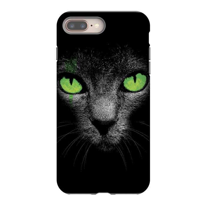 iPhone 7 plus StrongFit Black Cat with Green Eyes by Sitchko