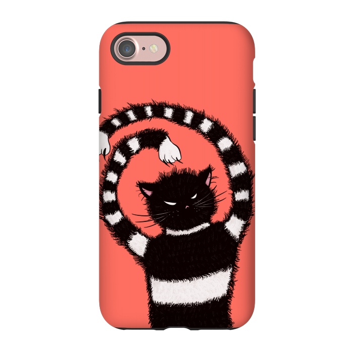 iPhone 7 StrongFit Evil Striped Cat Weird Cartoon by Boriana Giormova