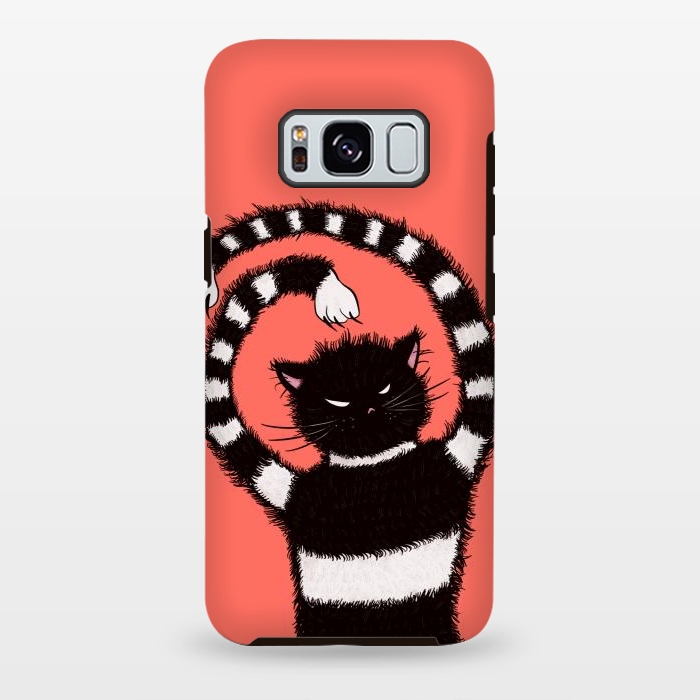 Galaxy S8 plus StrongFit Evil Striped Cat Weird Cartoon by Boriana Giormova