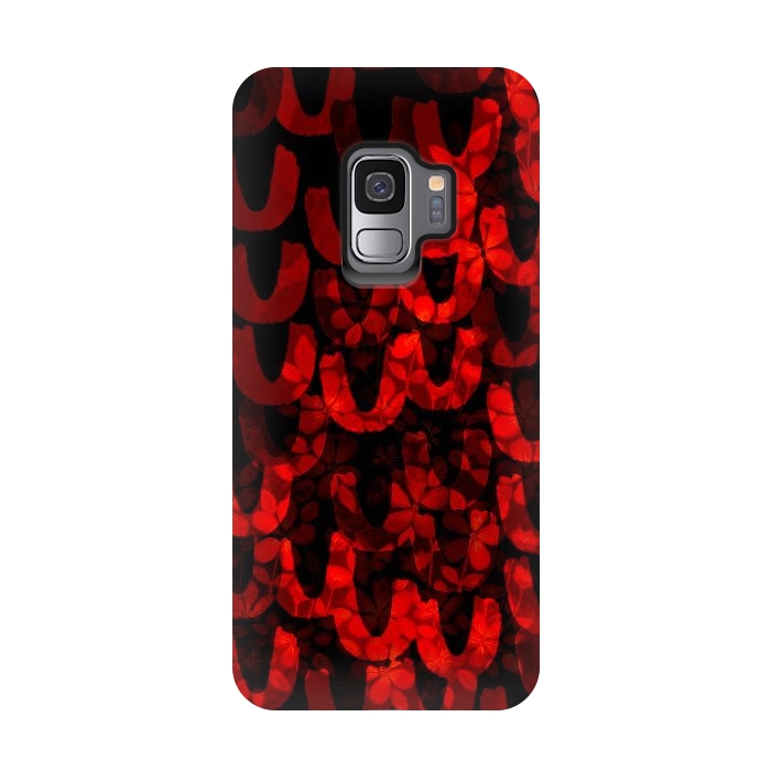 Galaxy S9 StrongFit Red and black patterns by Josie