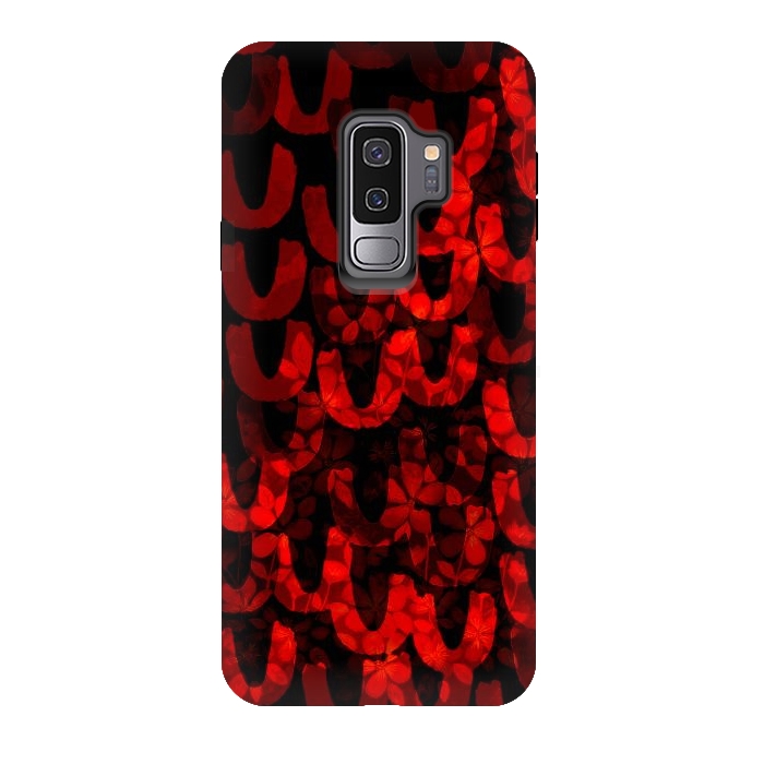 Galaxy S9 plus StrongFit Red and black patterns by Josie