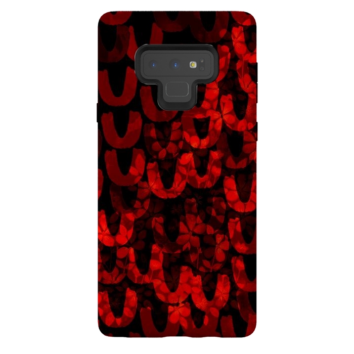 Galaxy Note 9 StrongFit Red and black patterns by Josie