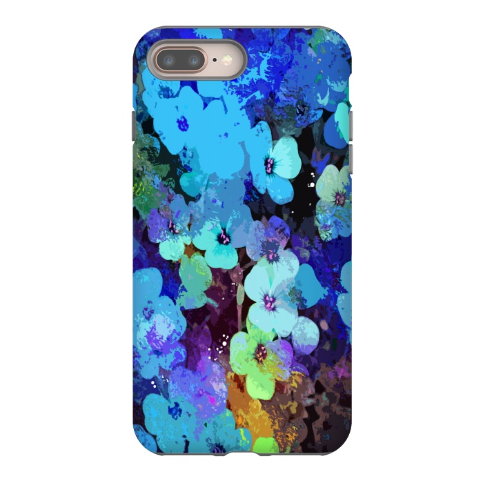iPhone 7 plus StrongFit Blue floral art by Josie