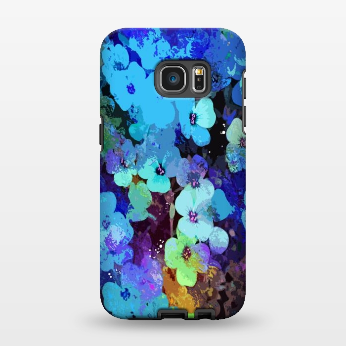 Galaxy S7 EDGE StrongFit Blue floral art by Josie