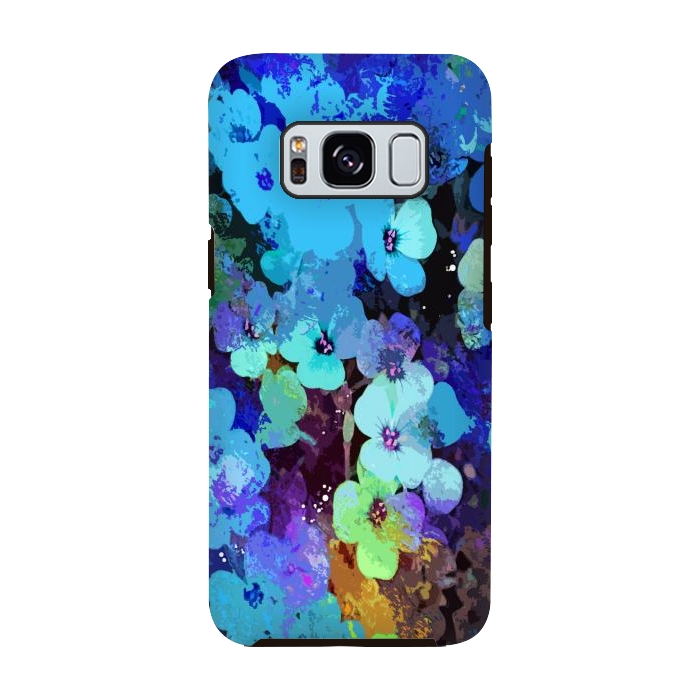 Galaxy S8 StrongFit Blue floral art by Josie