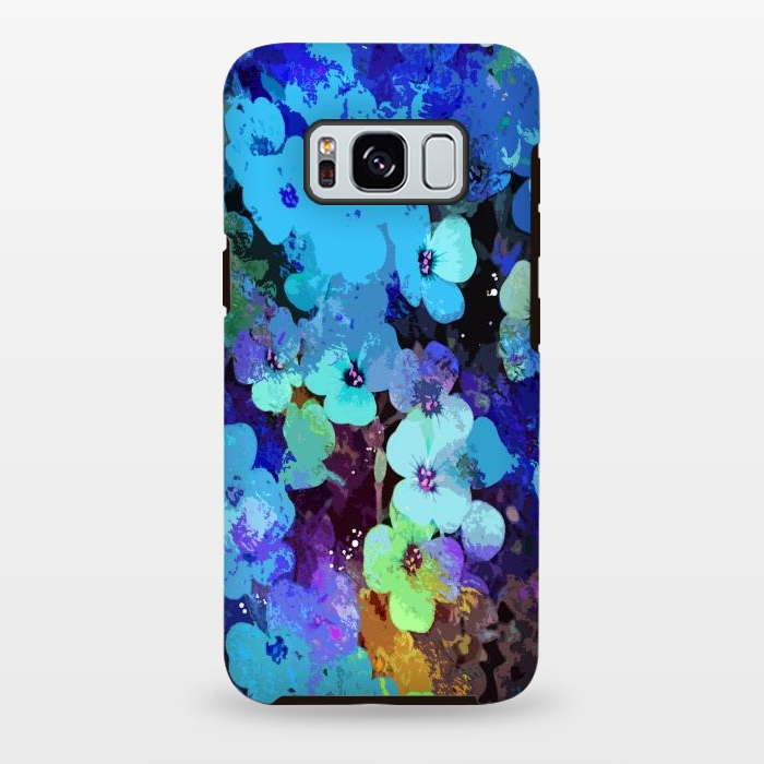 Galaxy S8 plus StrongFit Blue floral art by Josie