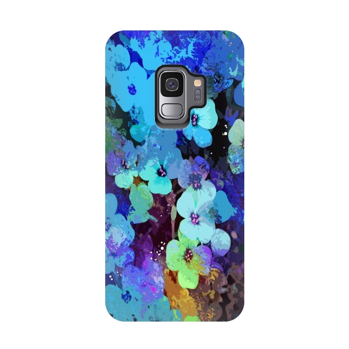 Galaxy S9 StrongFit Blue floral art by Josie