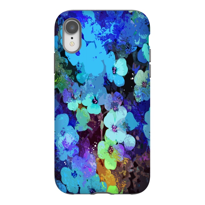 iPhone Xr StrongFit Blue floral art by Josie
