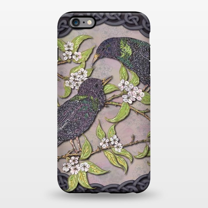 iPhone 6/6s plus StrongFit Celtic Starlings in Blossom by Lotti Brown