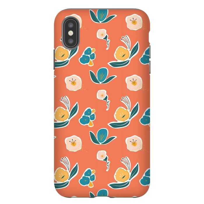 iPhone Xs Max StrongFit Coral Floral by Kimberly Senn | Senn & Sons
