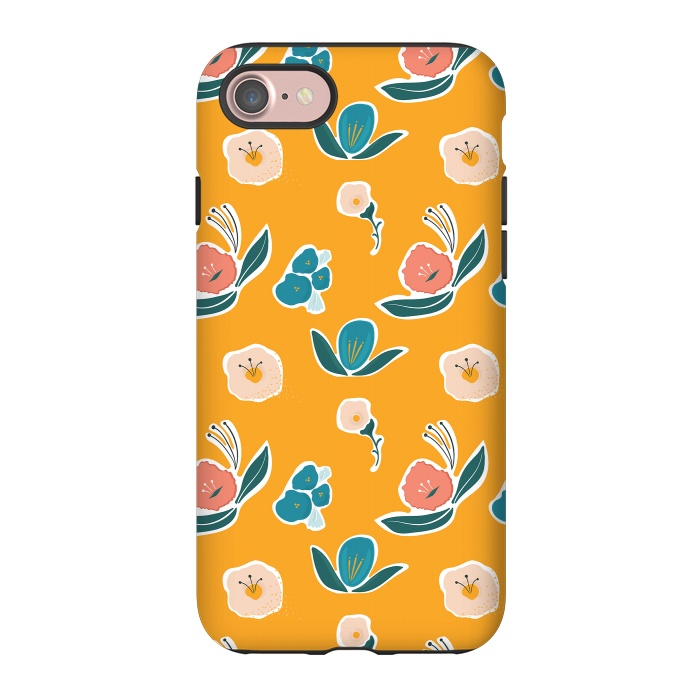 iPhone 7 StrongFit Gold Floral by Kimberly Senn | Senn & Sons