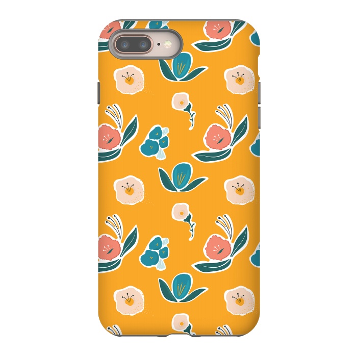 iPhone 7 plus StrongFit Gold Floral by Kimberly Senn | Senn & Sons