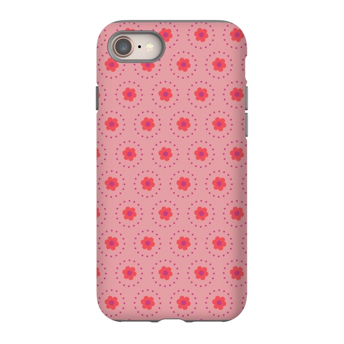 iPhone 8 StrongFit Pink Circular Floral by Rosie Simons