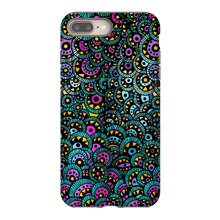 iPhone 8 plus StrongFit Peacock Tail by Pom Graphic Design