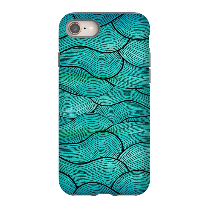 iPhone 8 StrongFit Sea Waves Pattern by Pom Graphic Design