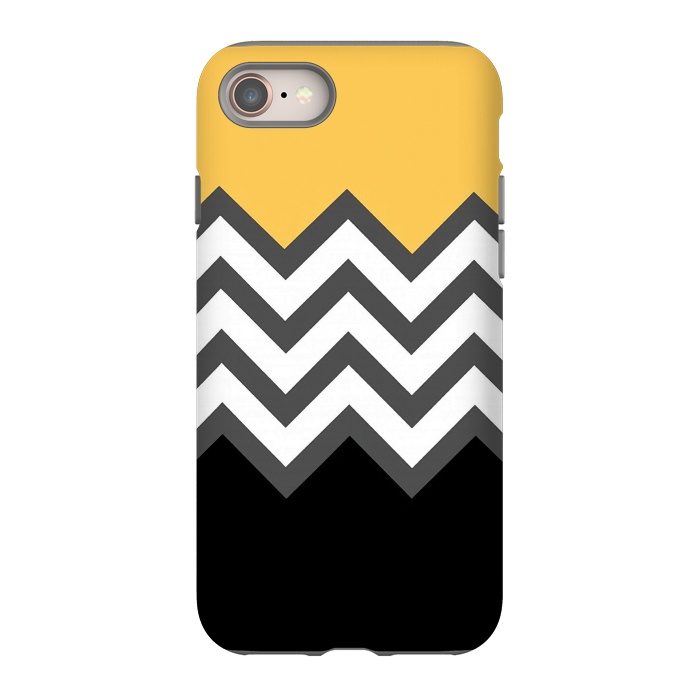 iPhone 8 StrongFit Color Blocked Chevron Black Yellow by Josie Steinfort 