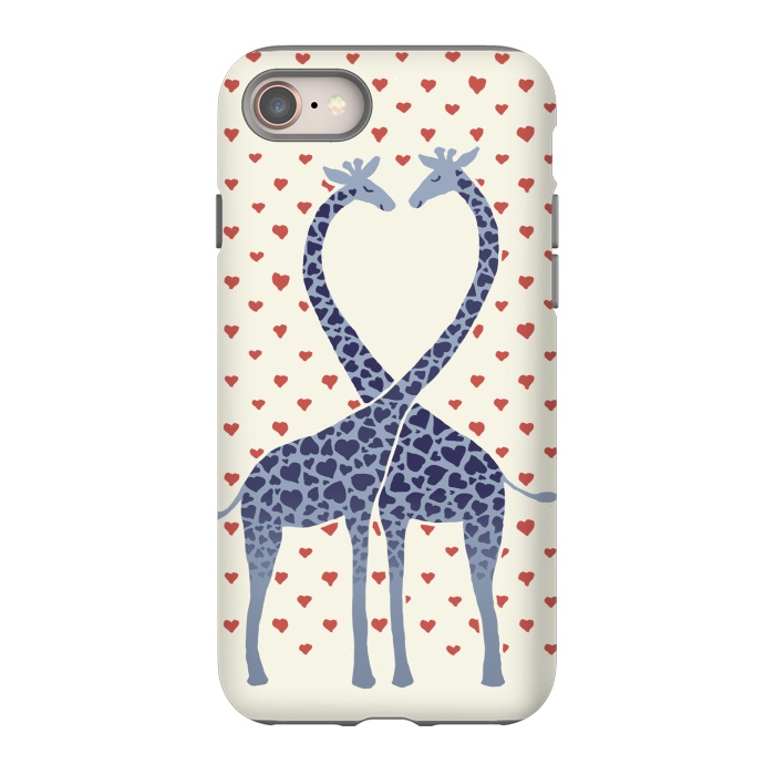 iPhone 8 StrongFit Giraffes in Love a Valentine's Day illustration by Micklyn Le Feuvre