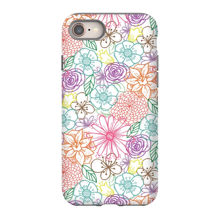 iPhone 8 StrongFit Bright Floral by TracyLucy Designs