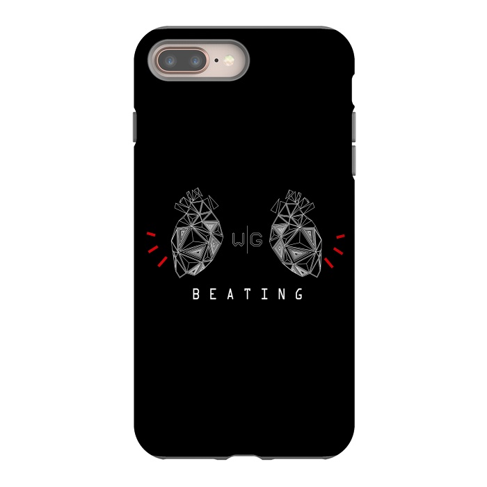 iPhone 8 plus StrongFit Hearts Black Capicúa by W-Geometrics