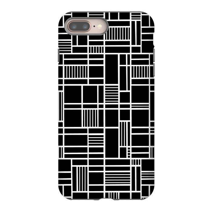 iPhone 8 plus StrongFit Map Outline Black 45 White by Project M