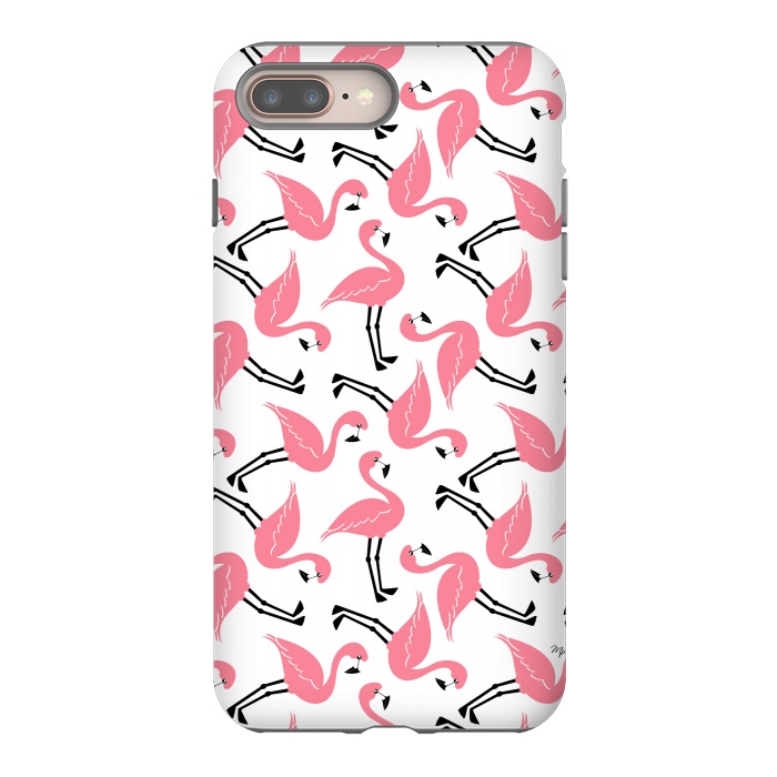 iPhone 8 plus StrongFit Flamingos by Martina