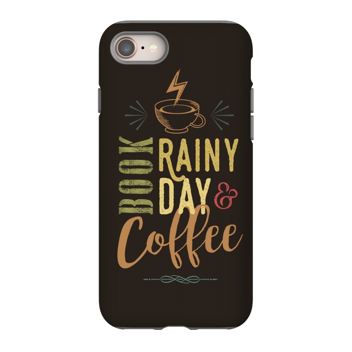 iPhone 8 StrongFit Book, Rainy Day & Coffee (a master blend) by Dellán