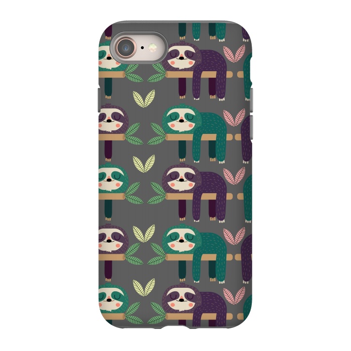 iPhone 8 StrongFit Sloths by Maria Jose Da Luz