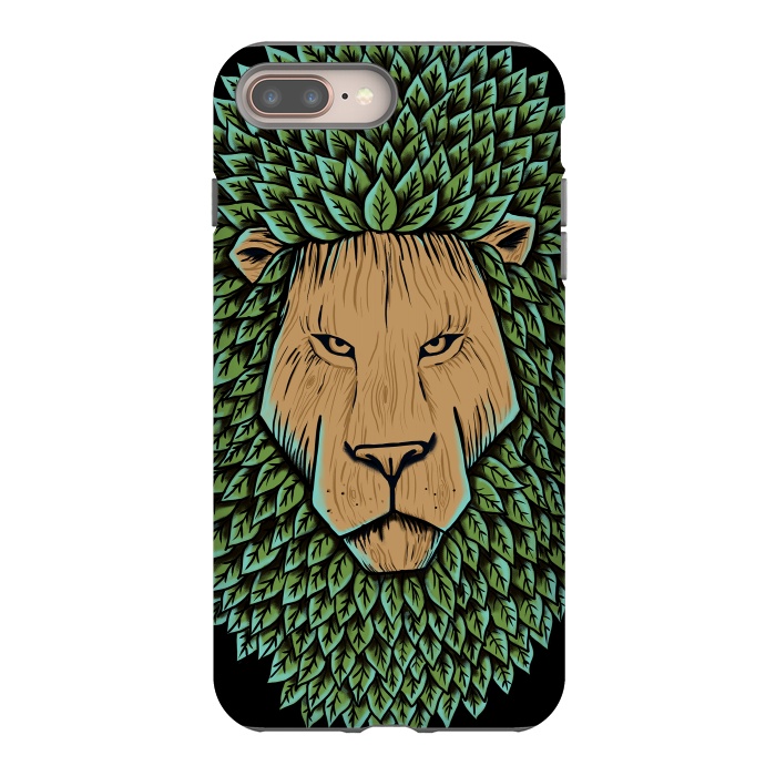 iPhone 8 plus StrongFit Wood Lion by Coffee Man