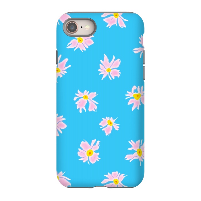 iPhone 8 StrongFit Pink Snow & Sky by Bettie * Blue