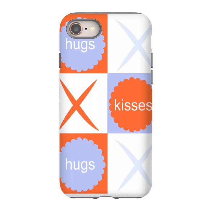 iPhone 8 StrongFit X's & O's -Orange/Lavender by Bettie * Blue