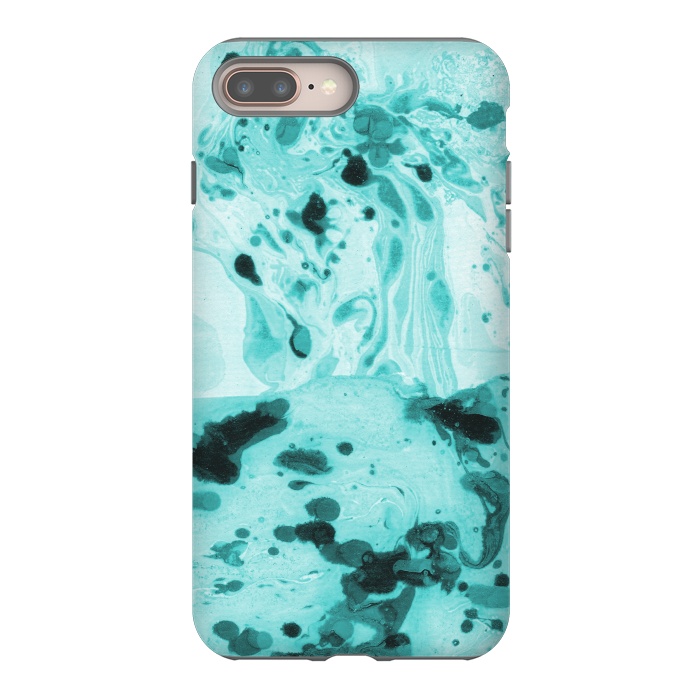 iPhone 8 plus StrongFit Turquoise Marble by Laura Grant