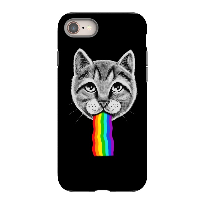 iPhone 8 StrongFit Cat rainbow by Coffee Man