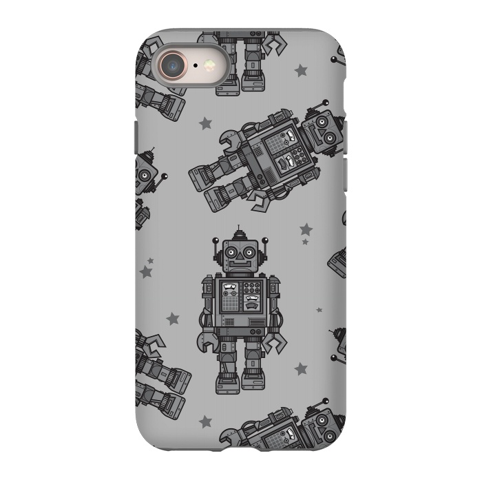iPhone 8 StrongFit A Vintage Robot Friend Pattern  by Wotto