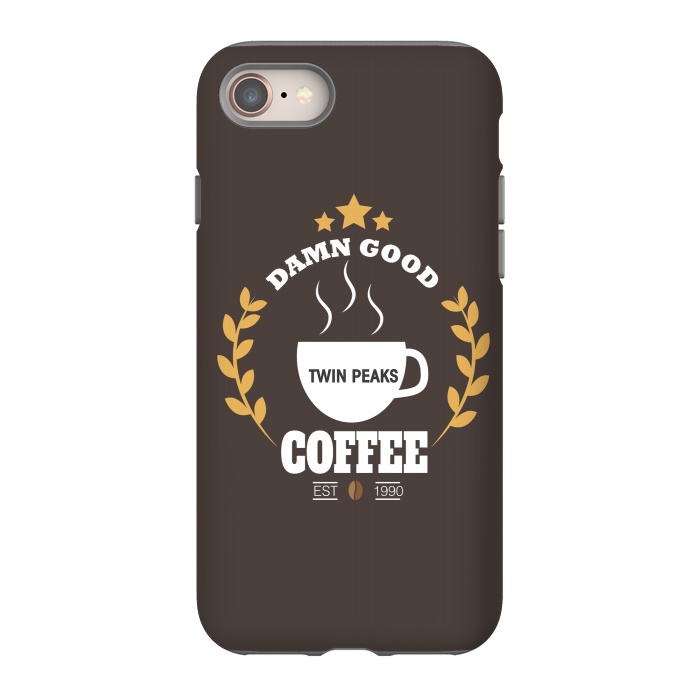 iPhone 8 StrongFit Twin Peaks Damn Good Coffee by Alisterny
