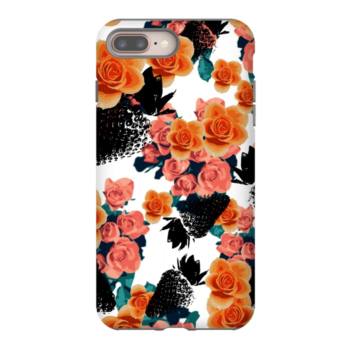 iPhone 8 plus StrongFit Strawberries + Flowers by Zala Farah