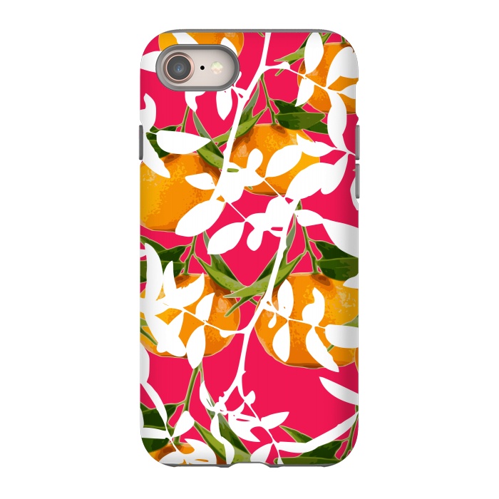 iPhone 8 StrongFit Hiding Mandarins (Pink) by Zala Farah