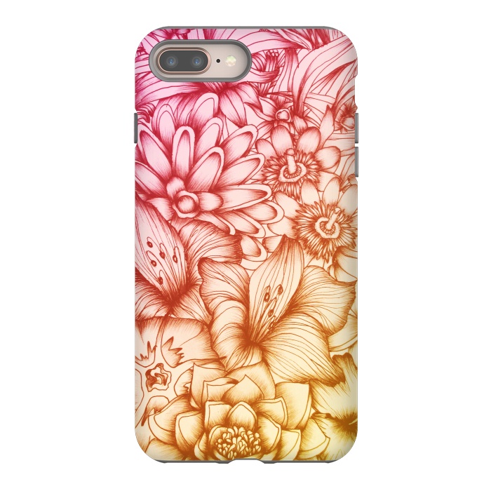 iPhone 8 plus StrongFit Tropical Flowers by ECMazur 