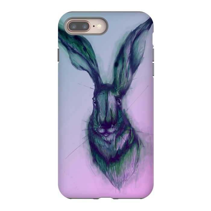 iPhone 8 plus StrongFit Watercolor Hare by ECMazur 