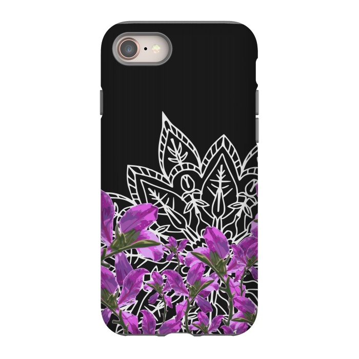 iPhone 8 StrongFit Mandala + Purple Vines by Zala Farah