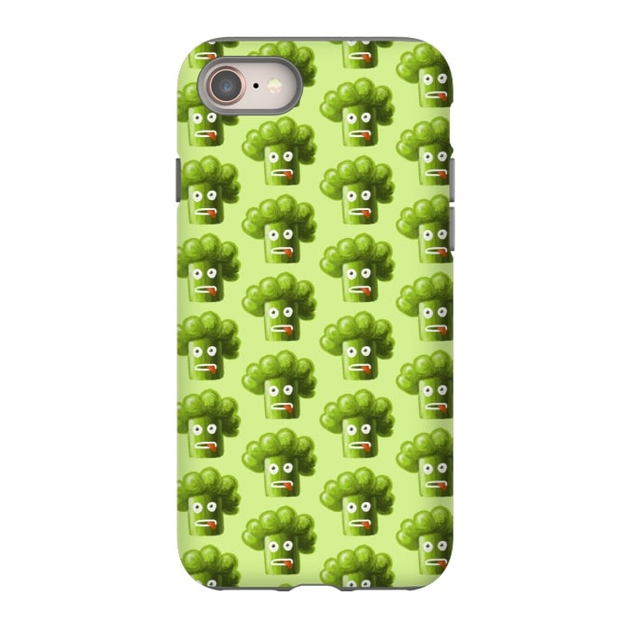 iPhone 8 StrongFit Funny Broccoli Pattern by Boriana Giormova
