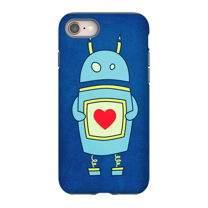 iPhone 8 StrongFit Clumsy Cute Robot With Heart by Boriana Giormova