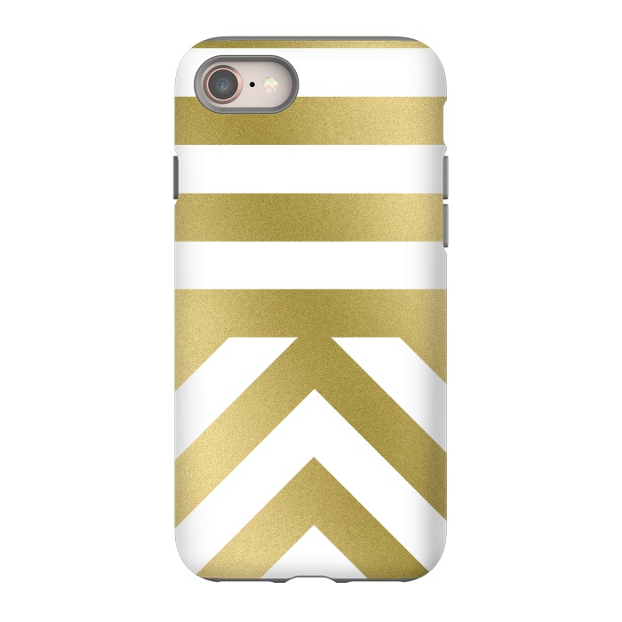 iPhone 8 StrongFit Gold Chevron Stripes by Caitlin Workman