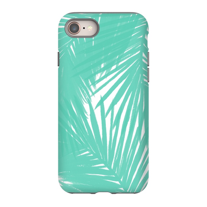 iPhone 8 StrongFit Palms Teal by Caitlin Workman